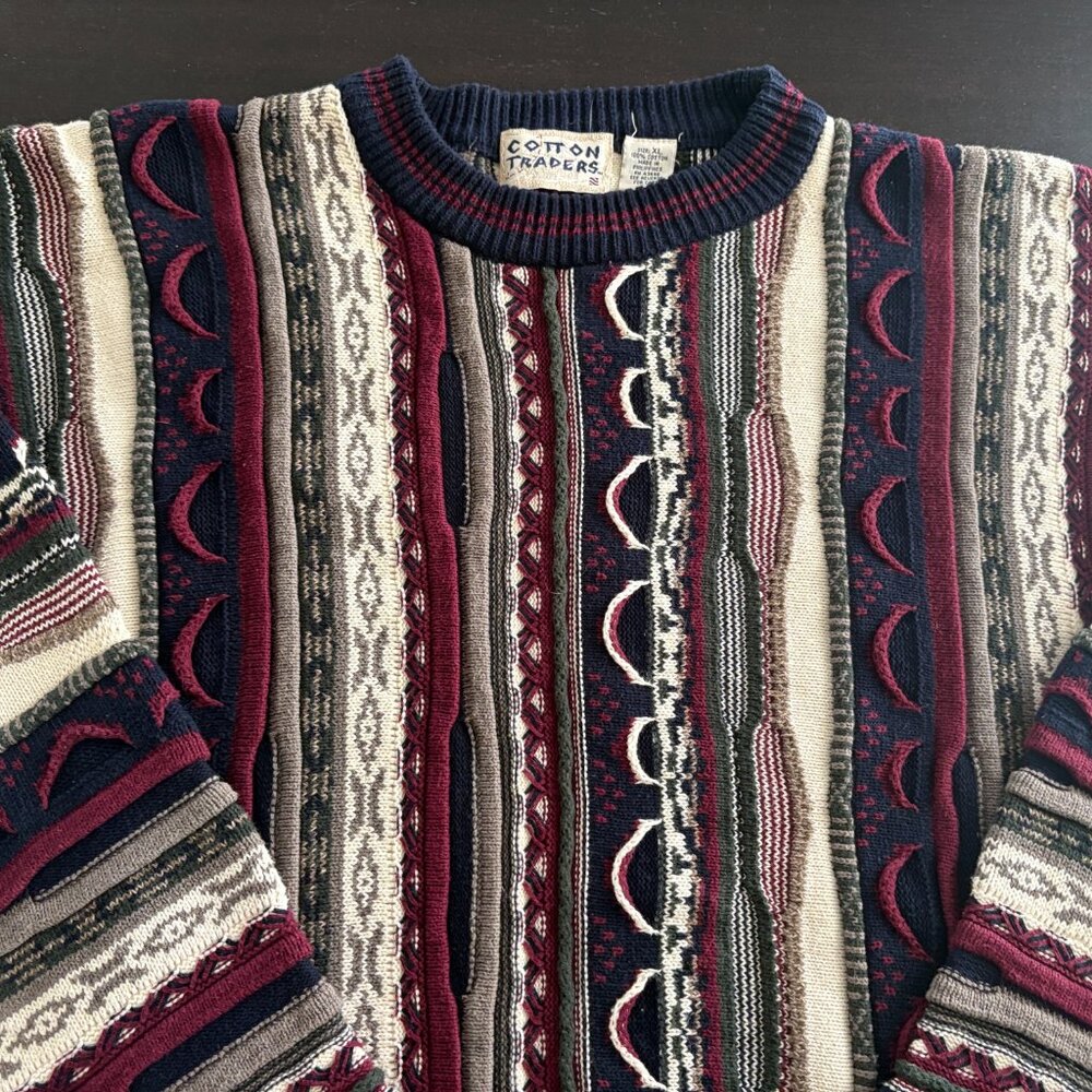 Vintage Mens Cotton Traders Coogi Style Crewneck Sweater Size XL - Picture 4 of 7